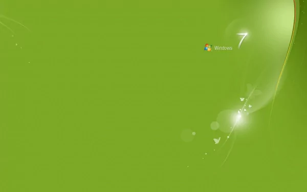 A vibrant green HD desktop wallpaper featuring subtle light effects, designed for Windows 7, creating a fresh and modern backdrop for any PC setup.