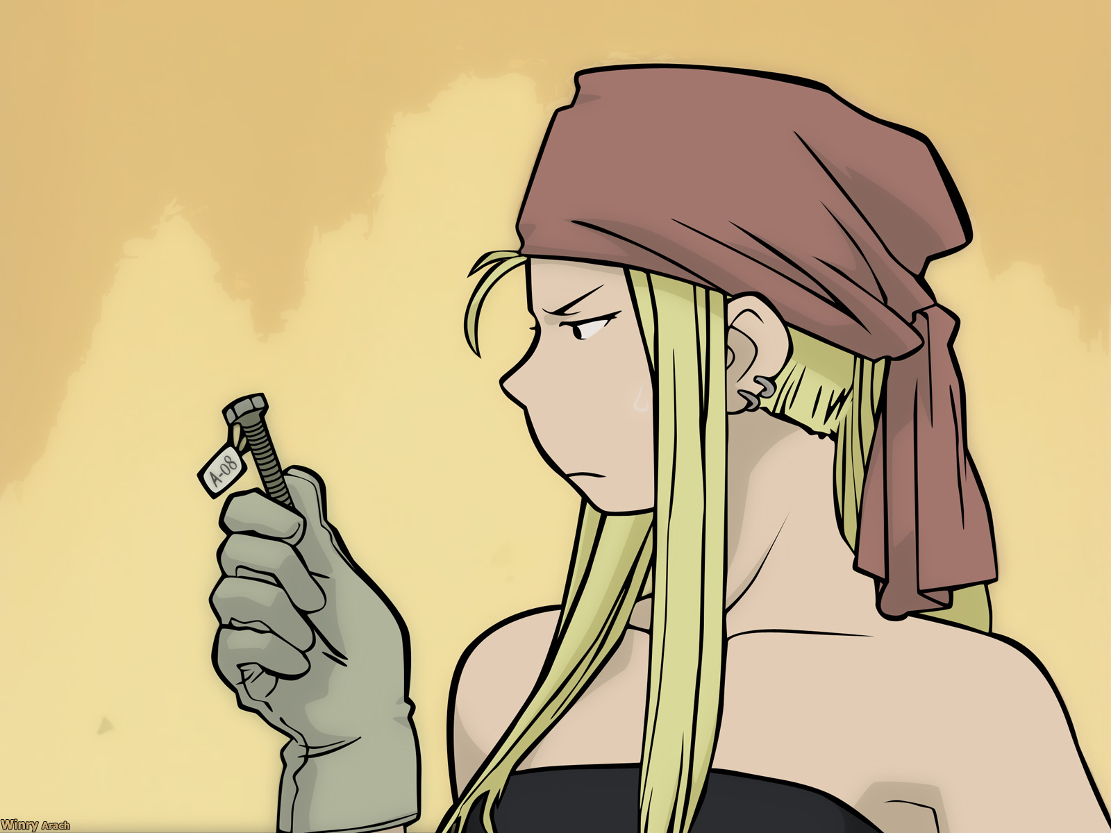 Winry Rockbell - HD wallpaper featuring character from an anime/manga series.