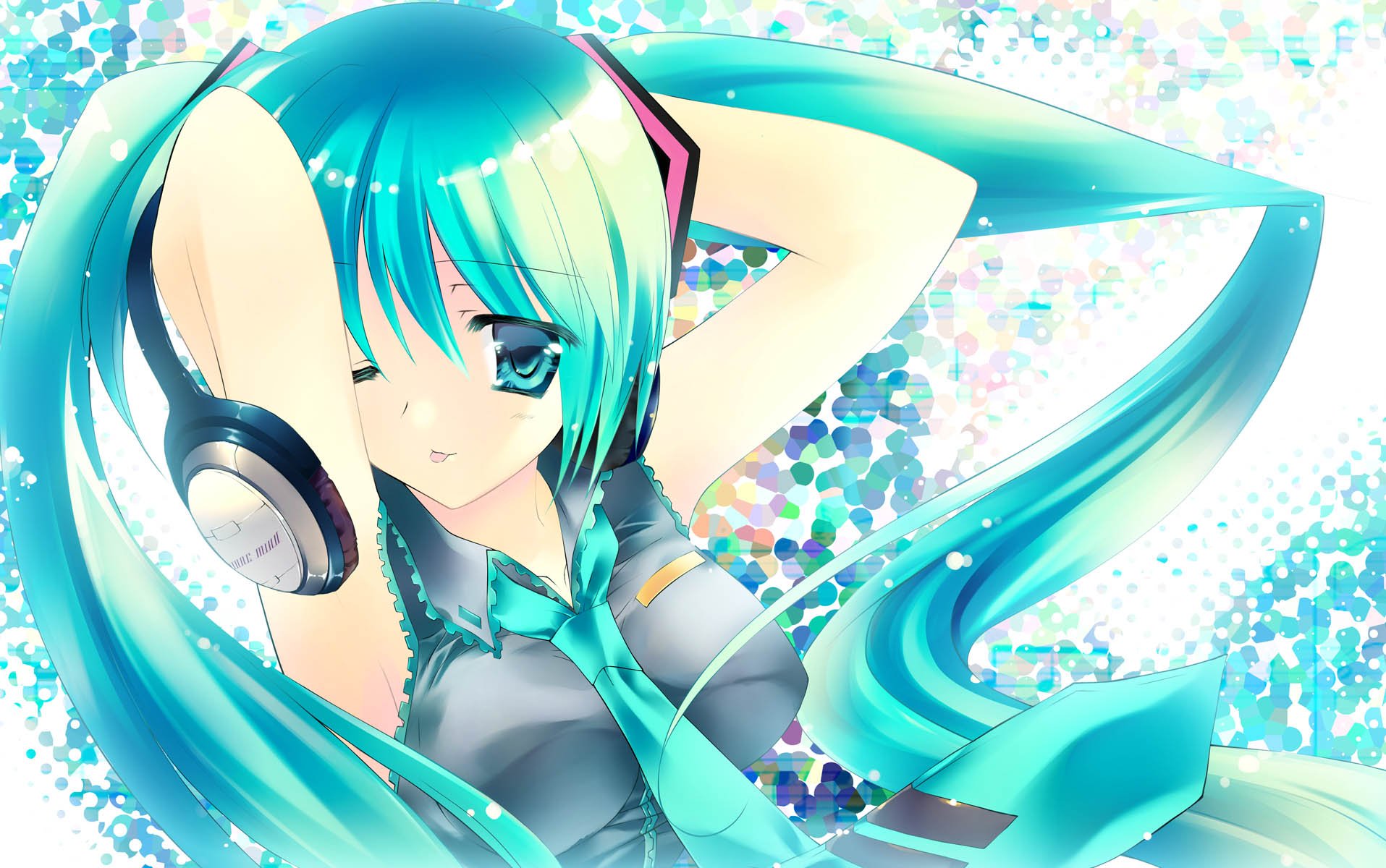 Hatsune Miku Headphones Wallpaper