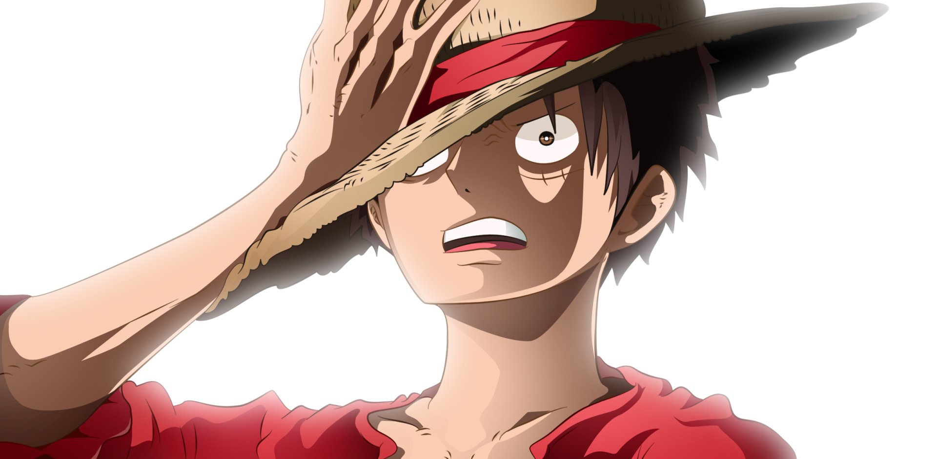 A vibrant HD wallpaper featuring Monkey D. Luffy from the anime One Piece, showcasing his iconic straw hat and expressive gaze, embodying his adventurous spirit.