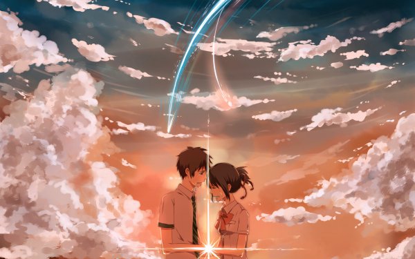 Anime Your Name. Mitsuha Miyamizu Taki Tachibana Kimi No Na Wa. HD Wallpaper | Achtergrond