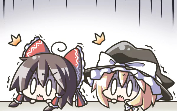 Marisa Kirisame Reimu Hakurei Anime Touhou HD Desktop Wallpaper | Background Image