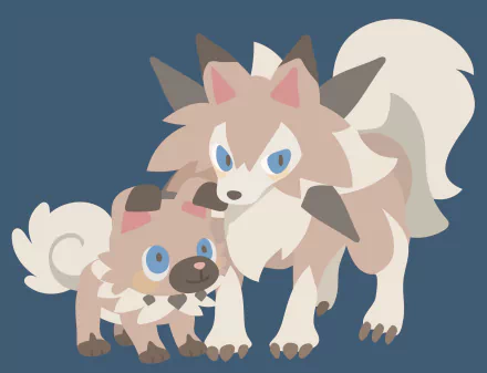  Rockruff and Lycanroc by リズ