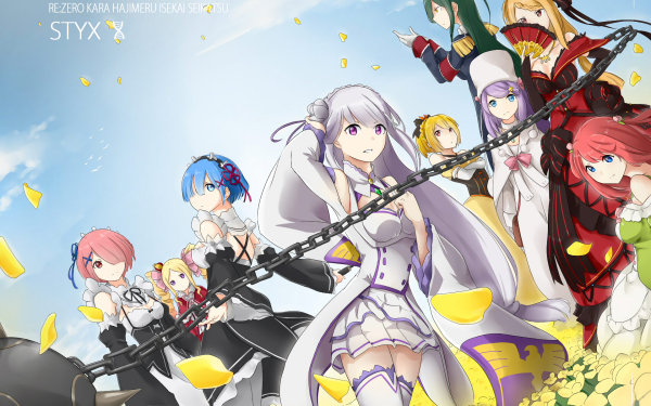 Anime Re:ZERO -Starting Life in Another World- Emilia Crusch Karsten Priscilla Barielle Rem Ram Beatrice Anastasia Hoshin Theresia van Astrea Felt HD Wallpaper | Background Image