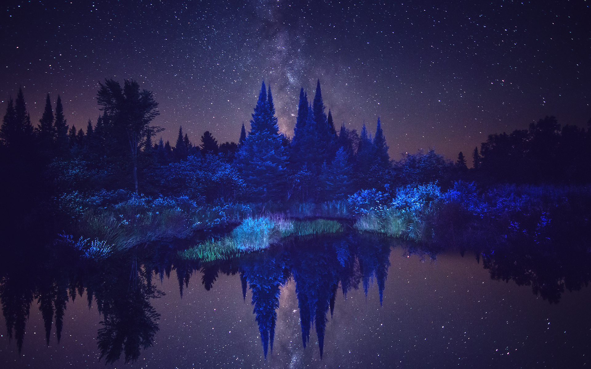 Download Blue Night Nature Reflection HD Wallpaper