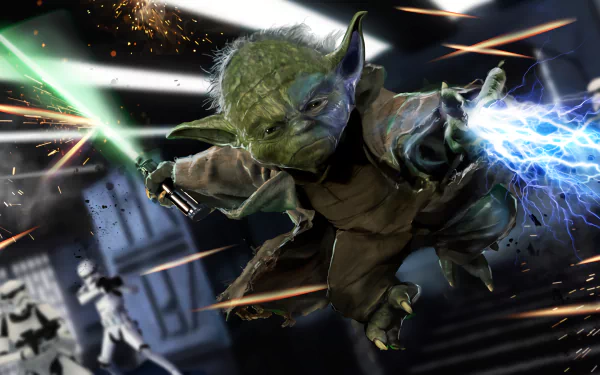 lightning green lightsaber lightsaber Jedi Yoda movie Star Wars HD Desktop Wallpaper | Background Image