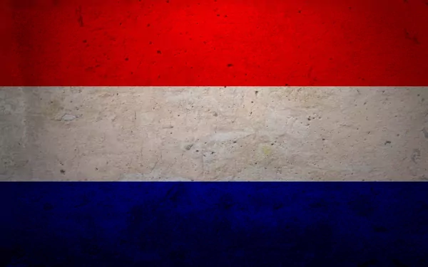 HD desktop wallpaper featuring a textured flag of the Netherlands with horizontal red, white, and blue stripes.