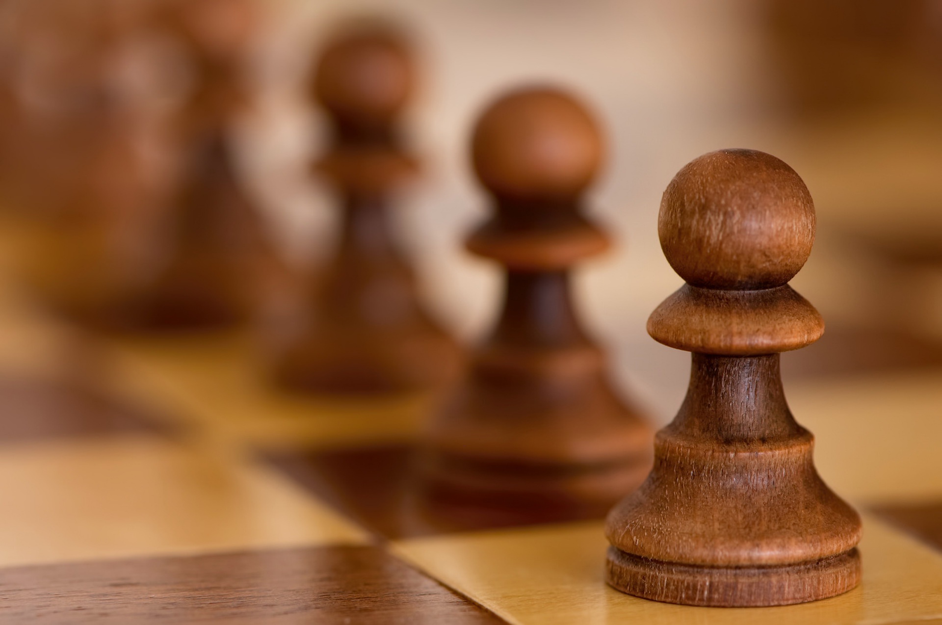 Desktop Wallpapers Chess from wood Closeup 1920x1080