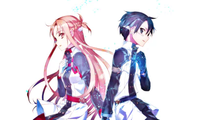 Kazuto Kirigaya and Asuna Yuuki from Sword Art Online: Ordinal Scale are depicted in this vibrant HD wallpaper, showcasing their bond and adventure in the anime series.