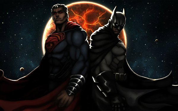 Comics DC Comics Batman Superman Night Moon HD Wallpaper | Background Image