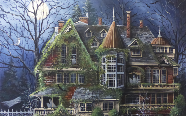 Holiday Halloween House Haunted Ghost HD Wallpaper | Background Image