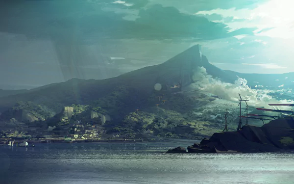 4K Ultra HD PC desktop wallpaper featuring a scenic coastal landscape from the video game Dishonored 2, showcasing detailed lighting and atmospheric effects.