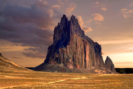 new mexico Shiprock nature cliff rock HD Desktop Wallpaper | Background Image