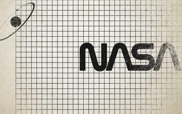 4K Ultra HD NASA man-made graphic with a grid background, featuring the NASA logo and a small orbiting planet illustration.