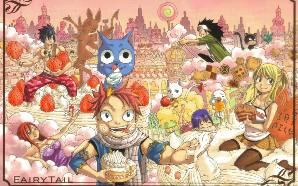 Charles (Fairy Tail) Panther Lily (Fairy Tail) Happy (Fairy Tail) Gajeel Redfox Gray Fullbuster Wendy Marvell Erza Scarlet Natsu Dragneel Lucy Heartfilia Anime Fairy Tail HD Desktop Wallpaper | Background Image