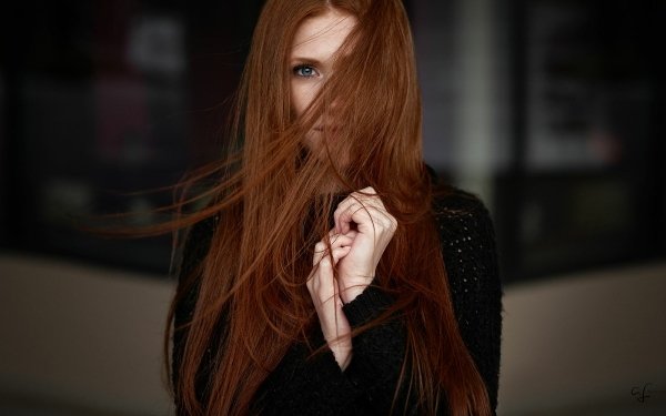 Women Model Hair Redhead Blue Eyes HD Wallpaper | Background Image