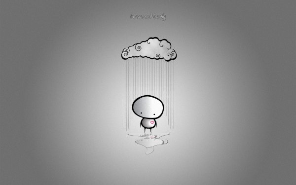 Artistic Love Minimalist Cloud Lonely Mood Sad Gray HD Wallpaper | Background Image