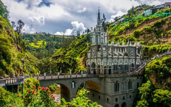  Las Lajas Shrine in the municipality of Ipiales and inside the canyon of the Guáitara River, Spain