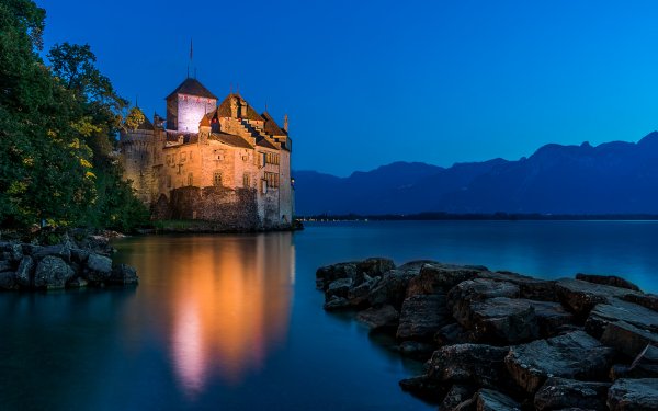 Man Made Château De Chillon Castles Switzerland Castle Lake HD Wallpaper | Background Image
