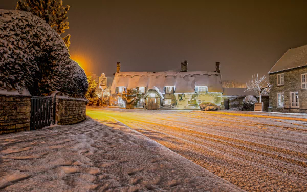  English Village after Snowstorm