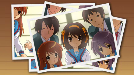 Mikuru Asahina Itsuki Koizumi Yuki Nagato Kyon (Haruhi) Haruhi Suzumiya Anime The Melancholy of Haruhi Suzumiya HD Desktop Wallpaper | Background Image