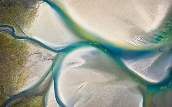 Photography Aerial Landscape Dune Sand River Desert HD Wallpaper | Background Image