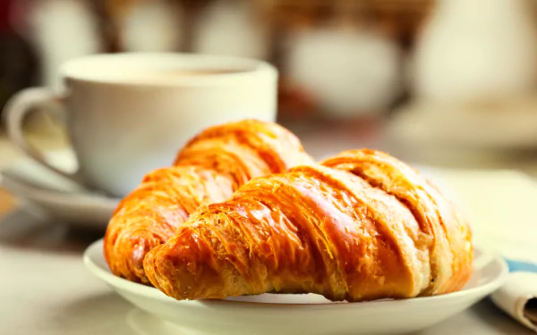 breakfast food croissant HD Desktop Wallpaper | Background Image