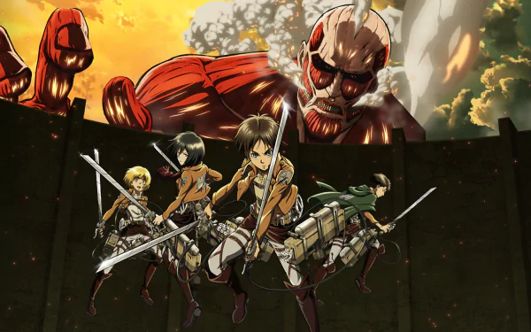 Attack on Titan: Mikasa vs Colossal Titan HD Wallpaper by saison