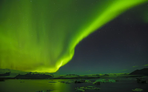 green winter light starry sky sky nature aurora australis aurora borealis HD Desktop Wallpaper | Background Image