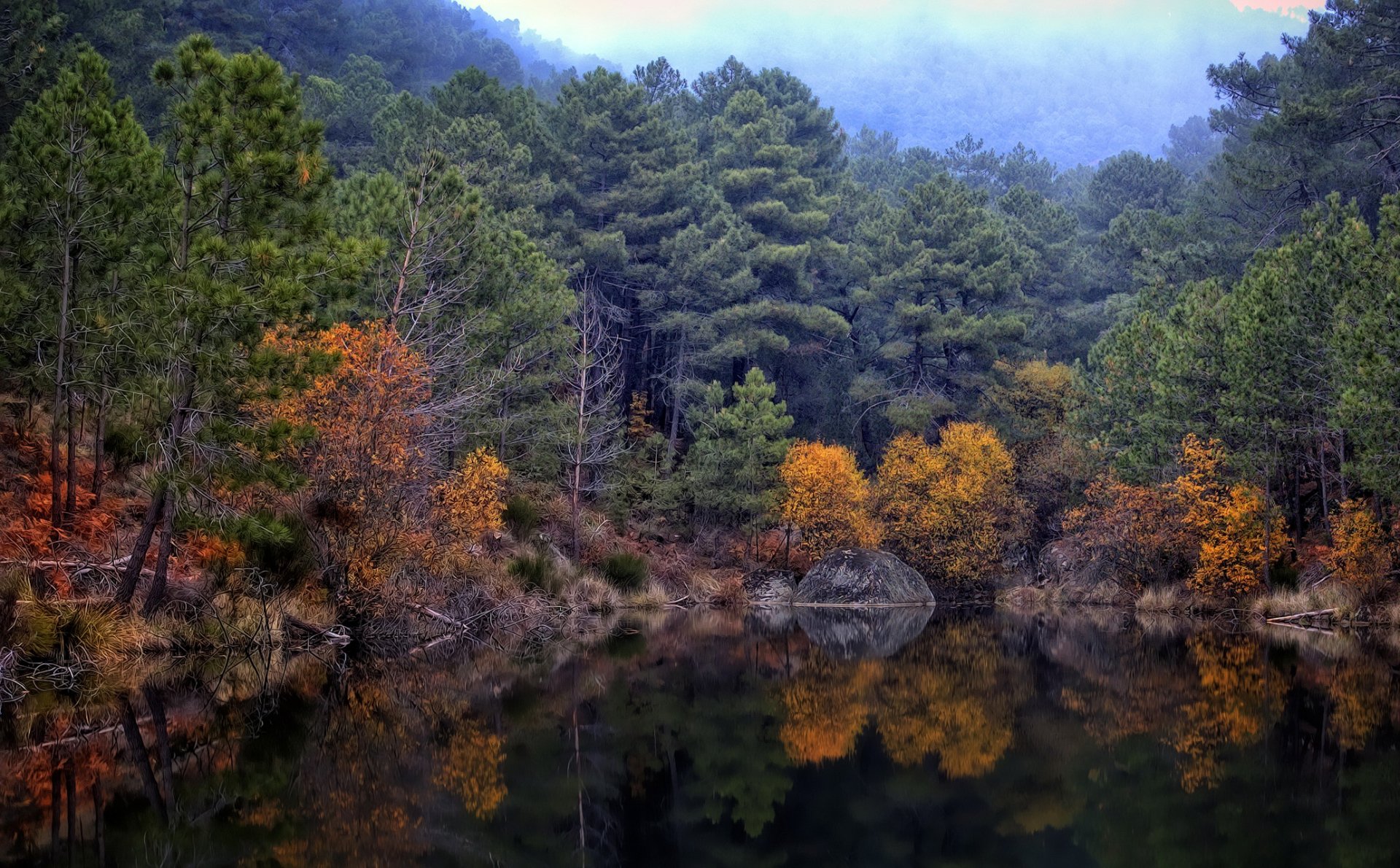 Download Lake Fall Tree Nature Reflection HD Wallpaper | 2065x1280 ...