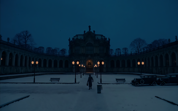 Movie The Grand Budapest Hotel Courtyard Night Building HD Wallpaper | Background Image