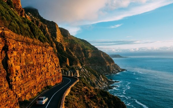 Man Made Road Ocean Sea Mountain Coastline HD Wallpaper | Background Image