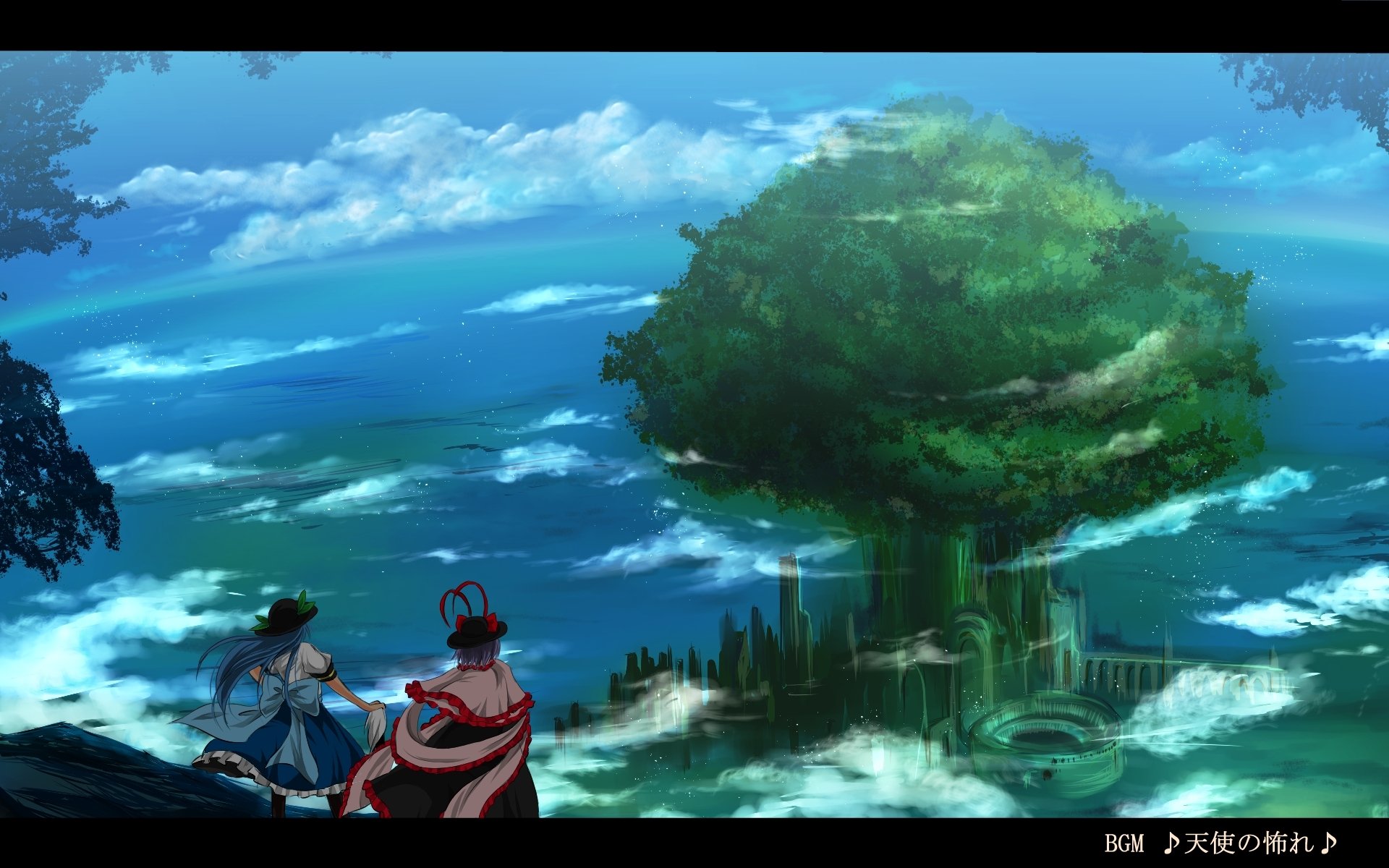 Download Iku Nagae Tenshi Hinanawi Anime Touhou HD Wallpaper