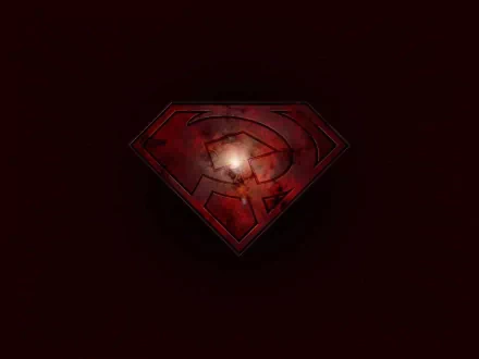 HD desktop wallpaper featuring a red shield emblem with a hammer and sickle, symbolizing communism, set against a dark background.