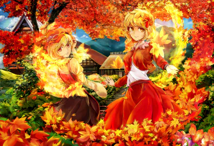 Minoriko Aki Shizuha Aki Anime Touhou HD Desktop Wallpaper | Background Image