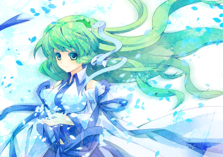 Sanae Kochiya Anime Touhou HD Desktop Wallpaper | Background Image