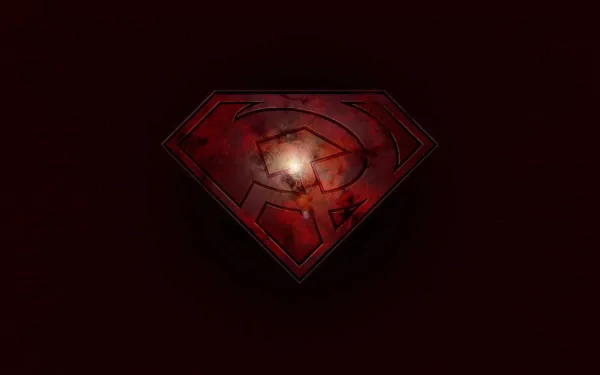 HD desktop wallpaper featuring a red shield emblem with a hammer and sickle, symbolizing communism, set against a dark background.