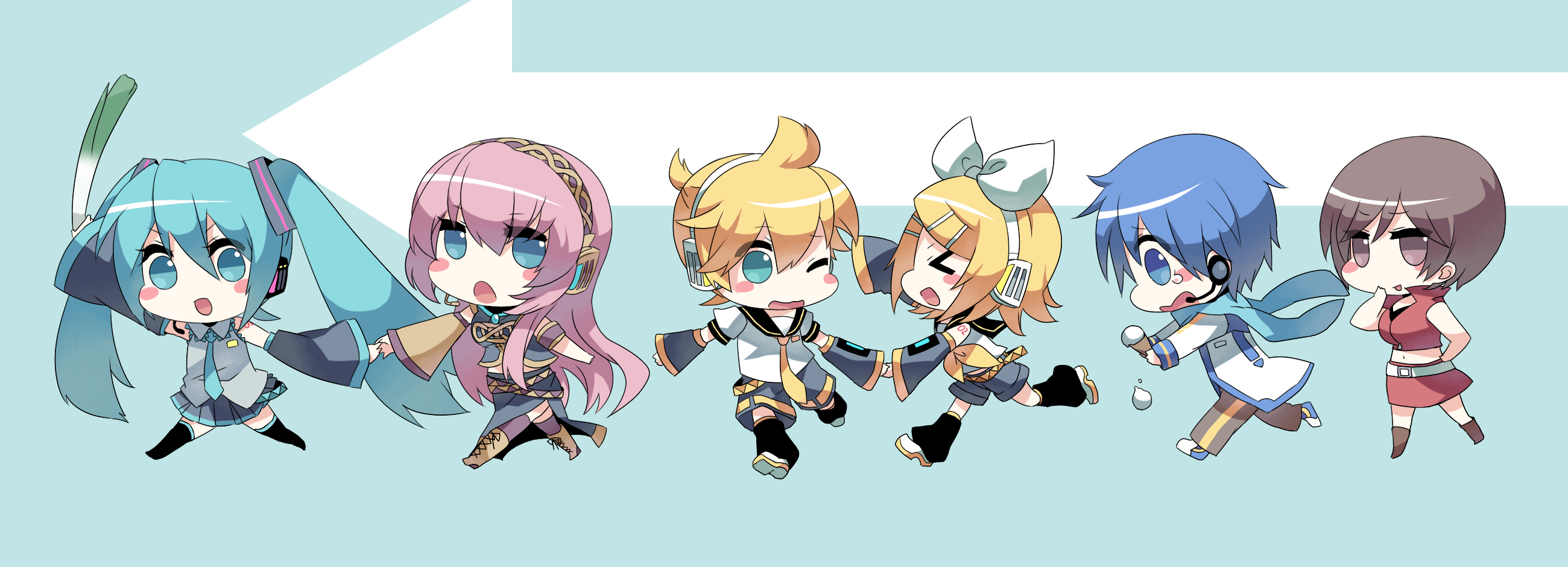 Download Meiko (Vocaloid) Kaito (Vocaloid) Luka Megurine Len Kagamine Rin  Kagamine Hatsune Miku Anime Vocaloid Wallpaper