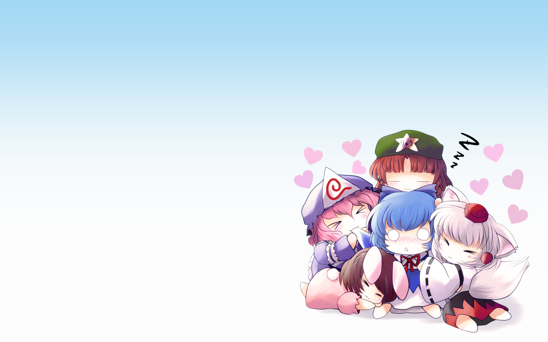 Download Tewi Inaba Momiji Inubashiri Yuyuko Saigyouji Cirno (Touhou) Hong Meiling Anime Touhou HD Wallpaper