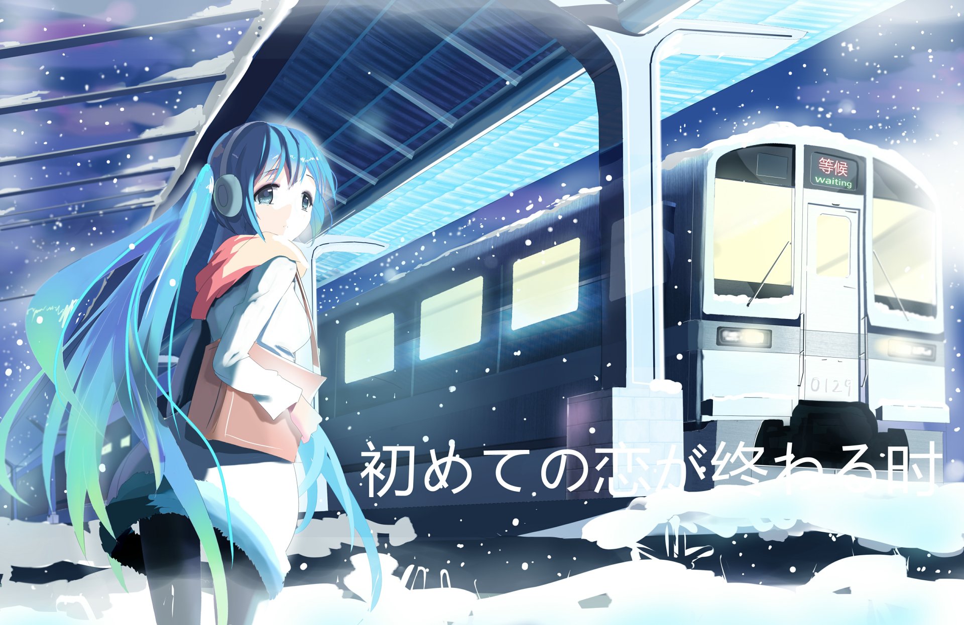 4K Ultra HD Hatsune Miku Anime Wallpaper – Vocaloid Winter Train Scene ...