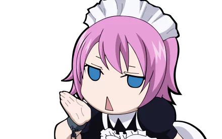 Chibi-style anime image of Virgo from Fairy Tail in a maid outfit, featured as an HD PC desktop wallpaper and background.