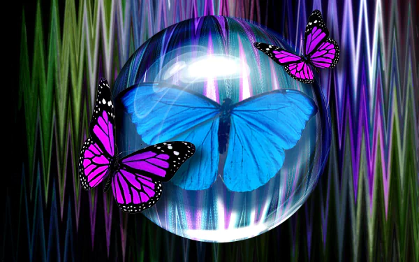 purple blue artistic butterfly HD Desktop Wallpaper | Background Image