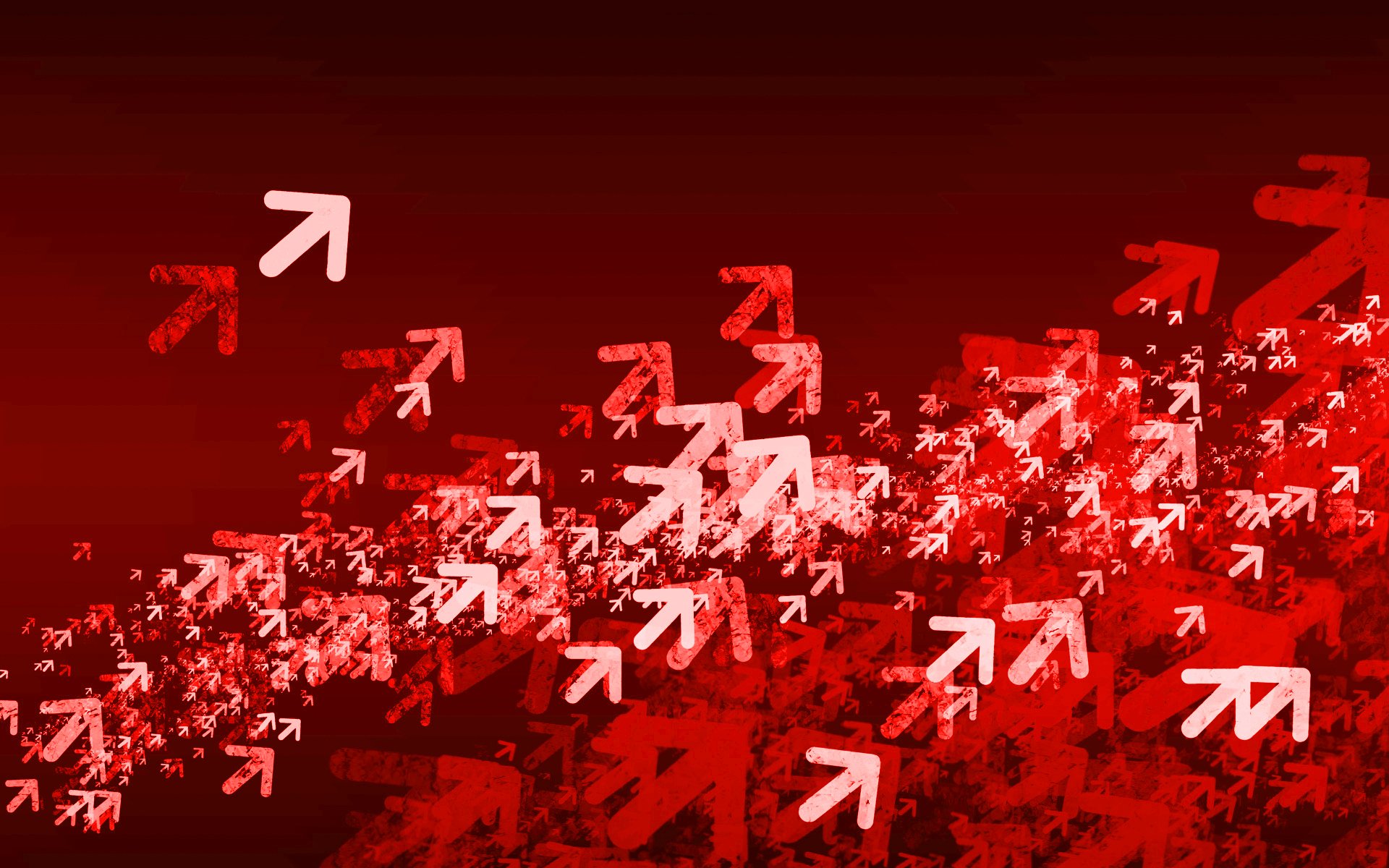 Abstract artistic wallpaper featuring dynamic red arrows on a gradient background, creating a vibrant and energetic visual effect for HD desktop use.