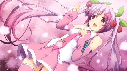 Sakura Miku Anime Vocaloid HD Desktop Wallpaper | Background Image