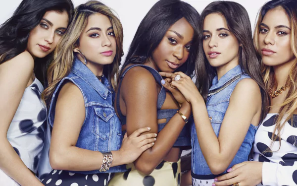 HD desktop wallpaper featuring Fifth Harmony, showcasing the group members in stylish outfits with confident expressions. Tag: music.
