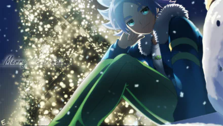 HD anime wallpaper featuring Shawn Froste from Inazuma Eleven, with detailed shading and glowing light effects in the background by Fubuki Shirou.