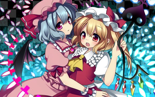Anime Touhou Remilia Scarlet Flandre Scarlet HD Wallpaper | Background Image