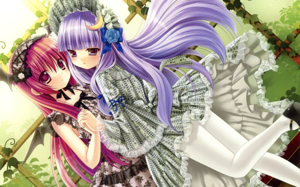Koakuma (Touhou) Patchouli Knowledge Anime Touhou HD Desktop Wallpaper | Background Image