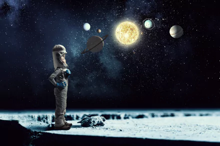 child Sci Fi Solar System HD Desktop Wallpaper | Background Image