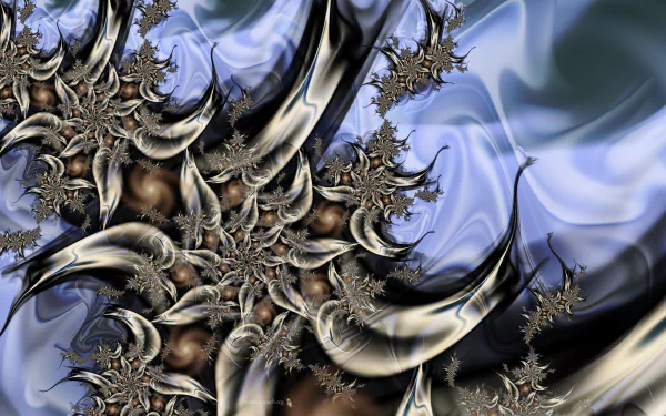 silver Abstract fractal HD Desktop Wallpaper | Background Image